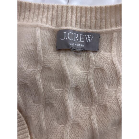 J-Crew Cashmere ButterCream cropped cable-knit sweater-vest Size XS/S - Picture 7 of 10